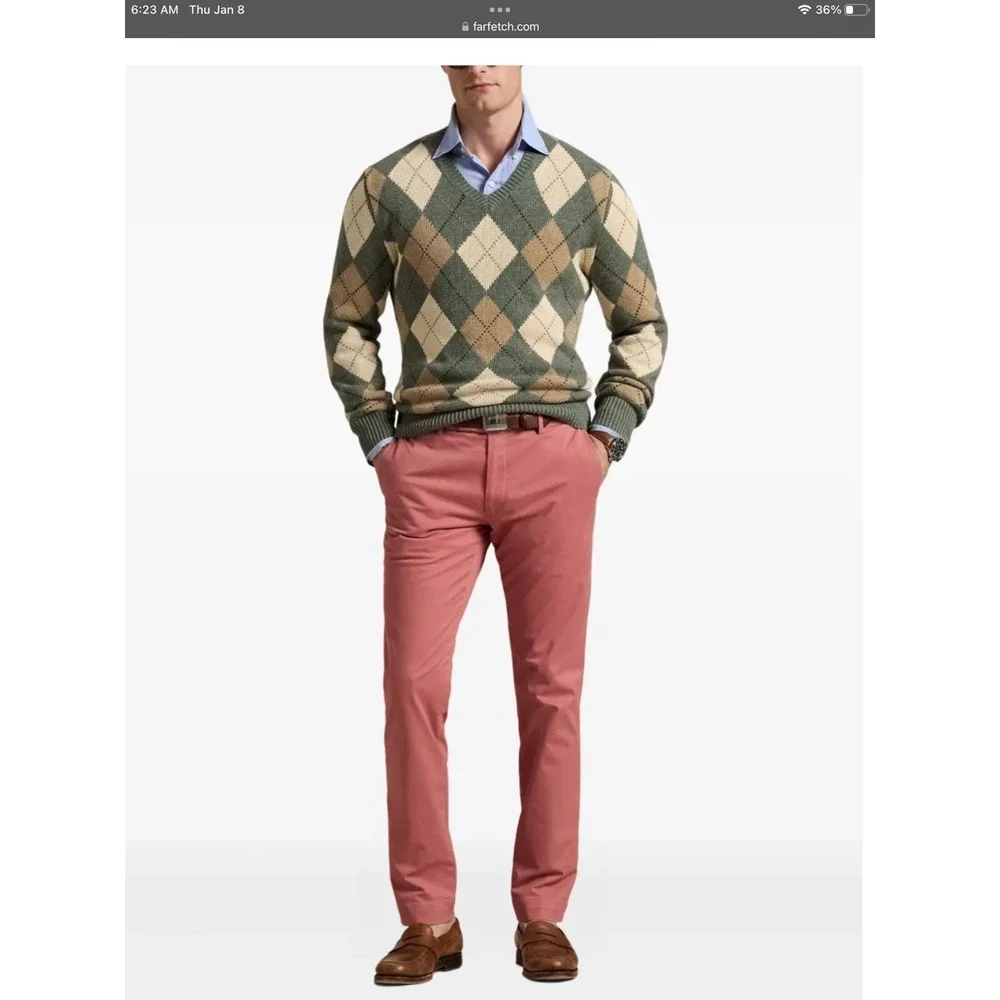 $145 Polo Ralph Lauren Men's Classic-Fit Pink Stretch Chino Pants Size 28W 30L
